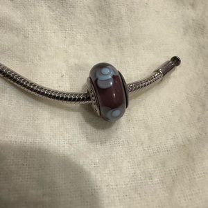Pandora Purple Flower Murano Glass Charm